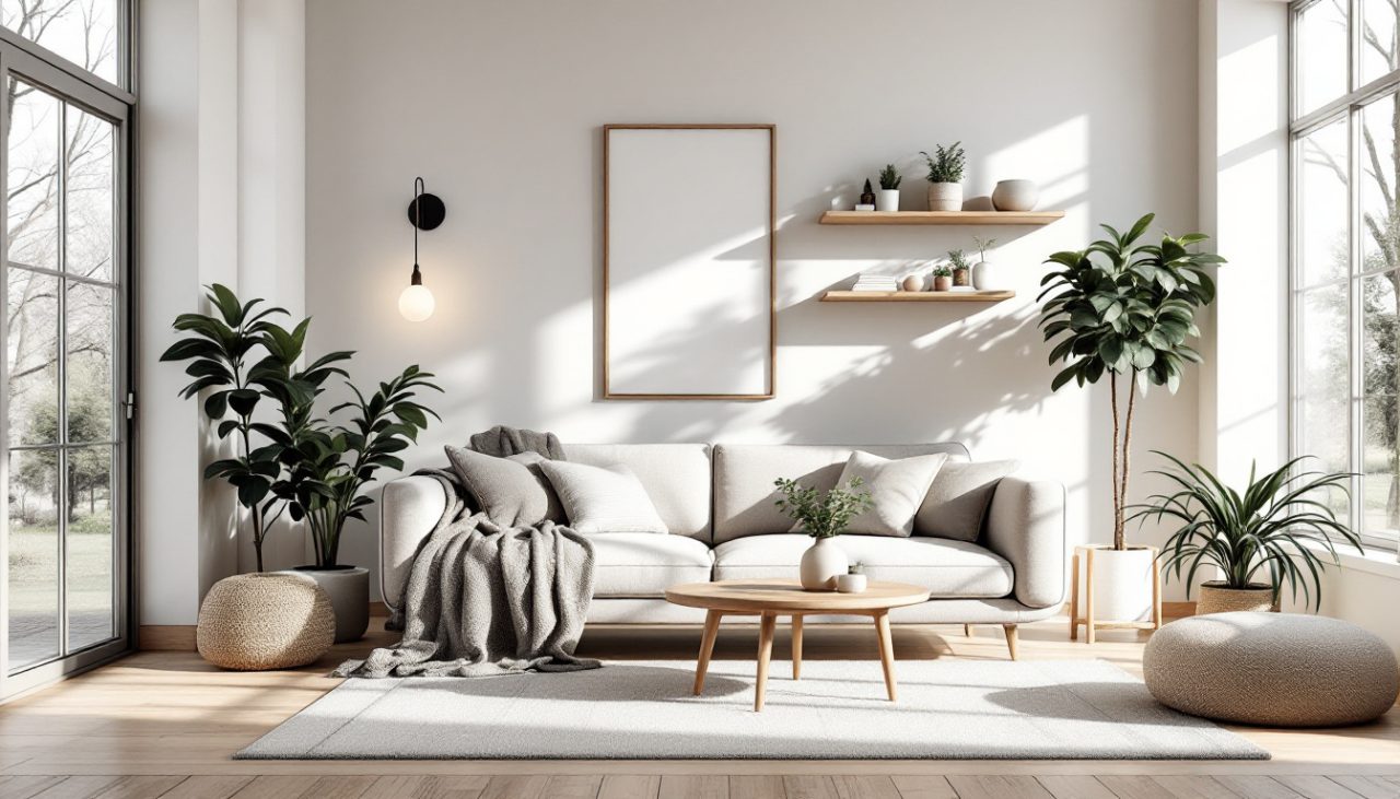 Inspiration pour une décoration de salon scandinave - Ara Café